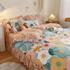 Hotellförsörjning sängkläder högklassig ren malad bomull en klass spets quilt set sovrum säng fyra bit set sovsalsbedblad tre stycken set duvet täckning set