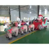 free shipment outdoor activities 7m long Inflatable Christmas Santa Claus on Sledge Steer a Sled with reindeer for outdoors decoration