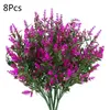 Decorative Flowers Artificial Lavender Bouquet 8pcs Nearly Natural Plant Decoration For Garden Yard Outdoor Party Background Decor