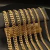 Collier de chaîne en gros 18k 14K bijoux Hip Hop Hop Cuban Gold plaqué pour les femmes