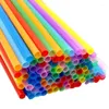 Einwegbecher Strohhalm 100pcs Plastikfarbige Partyereignis trinken flexible große Rohrstrohhalzzubehör 6 190 mm