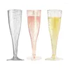 Cups Saucers 50pcs Plastic Wine Glasses Champagne Flutes Disposable For Valentine's Day Bar Supplies Wholesale