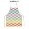 Geometri tryck förkläde kvinna kreativt kök gitter barn förkläden middag matta matlagning färgglada förkläde 240325