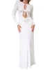 Casual Dresses Women's Vintage Long Dress Elegant Sleeve Tie-up Front Cutout Solid Color Bohemian