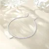 Anklets Canner Real 925 Silver Anklet for Women Five-Pointed Star Flower 18K Gold Compated Zirkon verstelbare luxe sieraden feestgeschenken