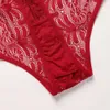 맞춤형 로고 레이디 바디 수트 빨간 투명한 소프트 레이스 Lenceria 여자 나이트 에로틱 베이비 인형 여성 테디 섹시 란제리
