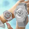 Polshorloges lige diamant vrouwen horloges roségouden horloge waterdichte luxe creatieve holle klok woman armband relogio feminino