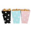 Wrap regalo 12pcs Pink Blue Dot Wave a strisce Popcorn Box Candy/Sanck Bagna BAGGI OS Birth