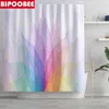 Duschgardiner Färgglada blad gardin för badrumsdekor toalettskydd och badmatta som inte slipar mattan badkar vattentät polyester
