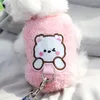 Vêtements pour chien en peluche dessin animé sac épaule à arc mignon veste de chat pour animaux