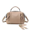 Hobo Genuine Leather Women Handbag Fashion Totes High Quality Shoulder Bag Classic Female Crossbody 2024 Bags Gray