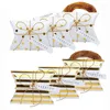 Gift Wrap 50pcs Gold Stamping Dot Stripe Cookie Box Pillow Shaped Dessert Cardboard Candy Baby Shower Party Supplies