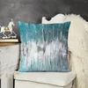 Pillow Ocean Teal och Blue Waves Abstract Throw Soffa Cudowwase Covers Decorative
