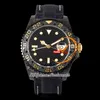 Carbon Golden C SA3285 Automatic Mens Watch DIWF V2 Two Tone Yellow Gold Black Dial Nylon Strap Super Edition Same Serial Card Puretime Reloj Hombre Montre Hommes PTRX