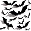 Décoration de fête 24/36 / 60pcs Halloween Bat Wall Stickers Horror 3D Bats Autocollant amovible pour le décalage de bricolage à domicile