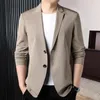 Ternos masculinos Bonito de Bonito Botões Doubres de Cor Solid Double Botões macios Plus Size Men Jaqueta de negócios Diário