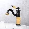 Bathroom Sink Faucets Basin Jade Cold Water Mixer Tap Deck Mount 360 Degree Rotation Faucet Single Hole Handle ORB Taps Torneiras