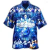 Camisas casuales para hombres Blaya de verano Blusa de manga corta 3D Menores de bolos coloridos Mujeres Camisa hawaiana Lapa de vocación de gran tamaño