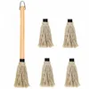 Tools 5pcs Primary Colours Wooden Handle Barbecue Brush With 4 Heads Replaceable Grill Basting Mop