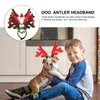 Hundkläder 3 datorer Tillbehör Ornament Quiz Christmas Pet Headwear Velvet Reindeer Costume