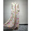 Vêtements ethniques Feather Diamond Abaya pour la mode Musulmane Femmes Imprimez Longue robe maxi Turquie Dubaï Kaftan Islamic Eid Party Arabe Caftan
