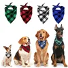 Hundkläder Bomullsförtillbehör för små hundar Twill Pet NeckerChief Lattice Valp Tillbehör Halsduk Fashion Outdoor Cat Collar Drop