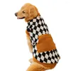 Dog Apparel Pet Soft Warm Checked Pattern Clothes Stylish Two-leg Design With Pockets For Comfortable Pullover Small