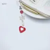 Keychains 3Pcs/set Love Heart Charm Phone Chain Sweet Girls Keychain Pendant Ornament Decors Backpack Bag Hanging Decorations