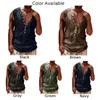 Herentanktops Universal Vest Dagelijkse vakantie Mouwloze lichte stretch Solid color Sport zomer T-shirt T-shirt-nekknop