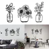 Decorative Plates 1Set Metal Flower Vase Sign Wrought Iron Decor Hangable Pendant Crafts Drop