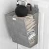 Laundry Bags Cotton Linen Foldable Basket Wall Hanging Large Capacity Bag With Lid Punch Free Clothes Storage Bedroom