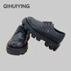 Casual schoenen 2024 Spring college stijl echt lederen dikke zool veter loafers dames jurk dames handgemaakte sapato feminino