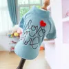 Ubrania kempingowe dla psa Baby Blue "-kocham cię bardziej" Pullover Spring Dogs Pajamas Color Red-Heart