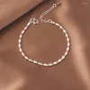 Charm Armbänder 925 Silberschild Oval Perlenarmband für Frauen Bangel Hochzeit Schmuck Geschenke Sl018