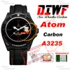 43mm morador marinho átomo carbono a3235 masculino automático Diwf v3 Dial laranja preto Dial de nylon Strap Super Edition Mesmo cartão serial Puretime Relloj Hombre Montre Hommes Ptrx