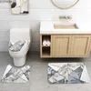 Shower Curtains Marble Curtain Irregular Stone Grain Bath Mat Set For Bathroom Decor Bathtub With Hooks Toilet Lid Anti-slip Rug