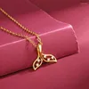 Pendants 999 Pure Gold Color Fish Tail Zircon Pendant 3D Hard Necklace Female Fine Christmas Gift Real Chains Jewelry Gifts