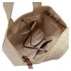 Einkaufstaschen 2024 Stroh für weibliche Sommer-Handgewebte Rattan-Taschen handgefertigte gewebte Tasche