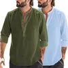 Camicie casual maschile da uomo maglietta per maglietta manica lunga camicetta da uomo a colori solido per lo shopping