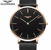 Relogio masculino new Guanqin Mens Watches Top Brand Luxury Ultra Thin Quartz Watch Men Simple Fashion Le cuir bracelet Wristwatch S95392746