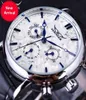 Jaragar Blue Sky Series Elegant Design äkta läderband Male Wrist Watch Mens Watches Top Brand Luxury Clock Men Automatic8360356