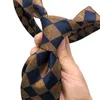 Bow Ties Luxury 8cm heren stropdas Plaid Checks voor man bruidegom bruin kleur jacquard geweven ascot formele zakelijke feestaccessoires