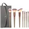 7 stcs Professionele make -upborstels Set Bag Foundation Eyelash wenkbrauw oogschaduw cosmetische make -up tool