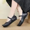 Lässige Schuhe Birkuir Retro Mary Jane für Frauen Luxus -Flats Hakenschleife auf flache Absatzweite Ladies Lazy Female Spoced Toe