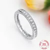 Bijoux de mode Luxury 3mm 925 Band argent sterling Bands de zircone cubique pour les femmes engagements de mariage