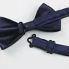 Bow Ties 6 12cm de haute qualité en polyester papillon classique Gold Wine Navy Navy Solid Mariage Business Party Coldie For Groom Man