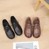 Casual schoenen vrouwen echte lederen lente vrouwelijke wig zwarte moeder las gezellige klassieke vrije tijd loafer schoen ballet flat shdieoes