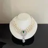 Kedjor Triple Strands 9-10mm South Sea Barock White Pearl Necklace 18 "19" 20 "