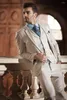 Mäns kostymer 3-stycken Set Suit Men 2024 Blazer Pant skräddarsydd smokingdesigner Beige Formella kläder Slim Fit Prom Wedding Dress