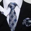 Bow Ties Est Design Classic Festive Present Tie Pocket Squares Cufflink Set Nathtie Dark Blue Man's Year's Day